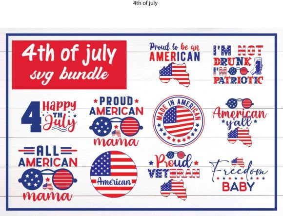 4th of July SVG Bundle, Independence Day Graphics