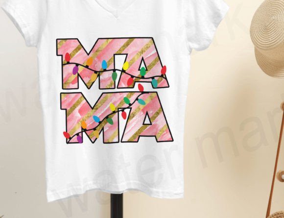 Faux Glitter Christmas Mama: Shirt Graphics & Design