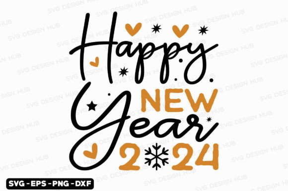 Happy New Year 2024 Graphics for T-Shirt Designs