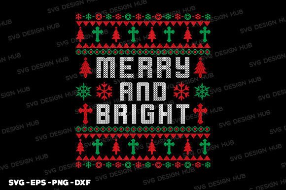 Merry and Bright Ugly Christmas Sweater Graphics