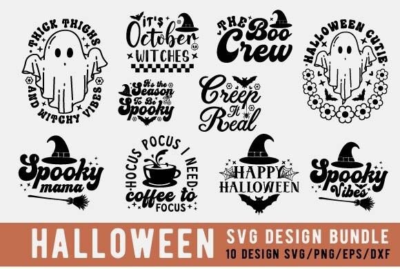 Retro Halloween Svg Bundle, Graphics
