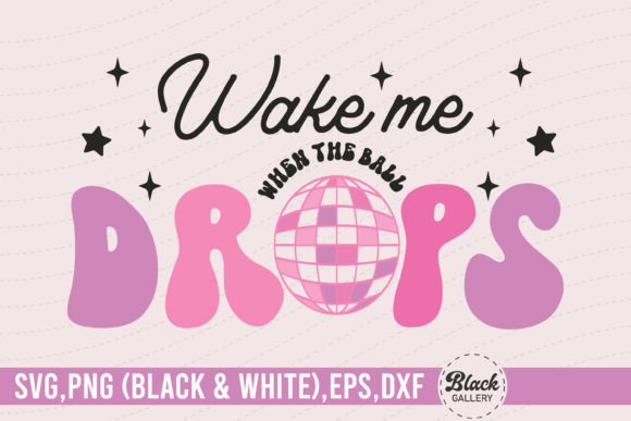 Retro Pink New Year Quote SVG Graphics