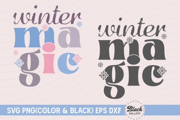 Retro Winter Magic Quotes SVG for T-Shirt Graphics