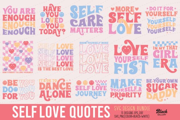 Self Love Quotes SVG PNG EPS Bundle