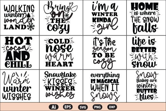 Winter Svg Bundle: Graphics for Crafts and Content